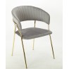 Sillón ALVOR, apilable, polipropileno negro y beige (Pack de 4 unidades)
