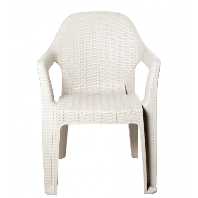 Sillón CIES, apilable, polipropileno blanco (Pack de 6 unidades)