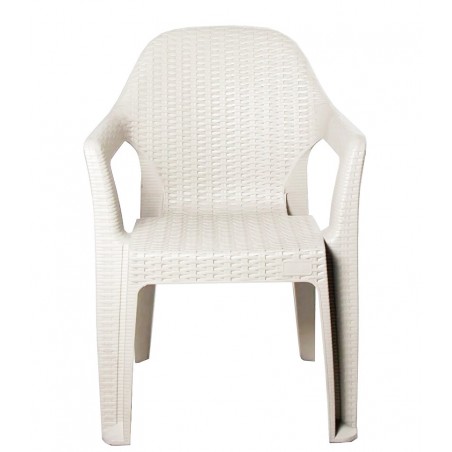 Sillón CIES, apilable, polipropileno blanco (Pack de 6 unidades)