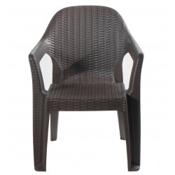 Sillón CIES, apilable, polipropileno marrón chocolate (Pack de 6 unidades)