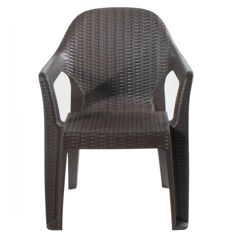 Sillón CIES, apilable, polipropileno marrón chocolate (Pack de 6 unidades)