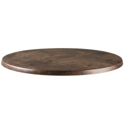Tablero de mesa Werzalit-SM, MARRÓN ÓXIDO 223, 80 cms de diámetro*. (Pack de 2 unidades)