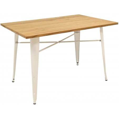 Silla TORRE 4P (HT), madera, polipropileno y cojín rojo (Pack de 4 unidades)