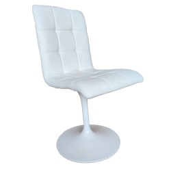 Silla IVONNE, metal blanco, tapizado similpiel blanca (Pack de 2 unidades)