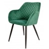 Sillón ROLANDO, metal, tapizado velvet 56 verde oscuro (Pack de 2 unidades)