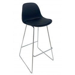 Silla TOULOUSE, patas metálicas, tejido gris oscuro (Pack de 4 unidades)