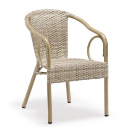 Taburete ALIVERI, cromado, similpiel amarilla (Pack de 4 unidades)