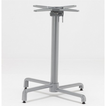 Base de mesa BAHIA, abatible, aluminio fundido, plata (Pack de 2 unidades)
