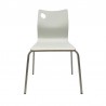 Silla AMELIE, apilable, acero inoxidable, asiento laminado HPL, blanco roto (Pack de 5 unidades)