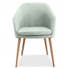 Sillón LART, metal, tapizado tejido linen verde claro (Pack de 2 unidades)