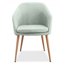 Sillón LART, metal, tapizado tejido linen verde claro (Pack de 2 unidades)