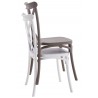 Sillón FUNCHAL, apilable, polipropileno blanco y beige (Pack de 4 unidades)