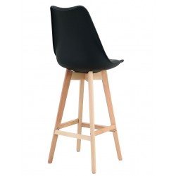 Taburete TORRE (SU), madera, gris oscuro, cojín gris oscuro (Pack de 4 unidades)