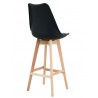 Taburete TORRE (SU), madera, gris oscuro, cojín gris oscuro (Pack de 4 unidades)