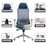 Silla DINARD, metal, tapizado tejido linen gris (Pack de 4 unidades)