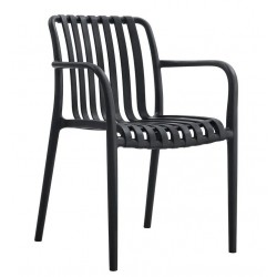 Sillón SALER, apilable, polipropileno negro (Pack de 4 unidades)