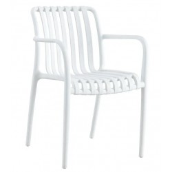 Sillón SALER, apilable, polipropileno blanco (Pack de 4 unidades)