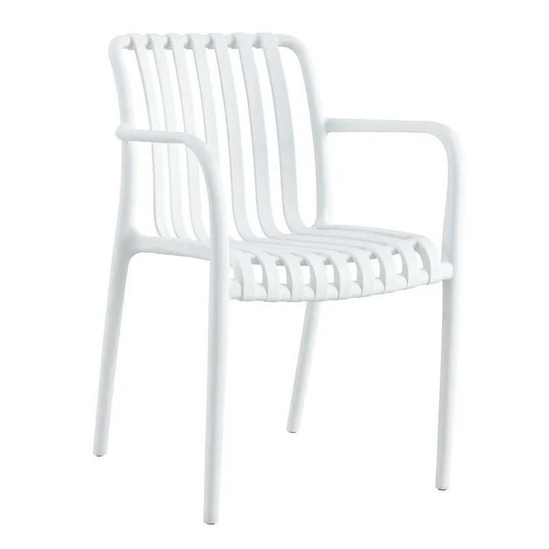 Sillón SALER, apilable, polipropileno blanco (Pack de 4 unidades)