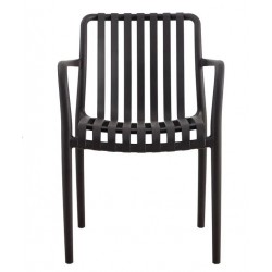 Sillón SALER, apilable, polipropileno negro (Pack de 4 unidades)