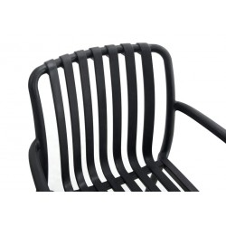 Sillón SALER, apilable, polipropileno negro (Pack de 4 unidades)