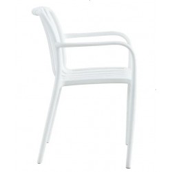 Sillón SALER, apilable, polipropileno blanco (Pack de 4 unidades)