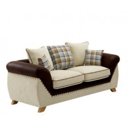 Set EVERLY, 2 sillones y mesa baja, polipropileno marrón, cojín beige