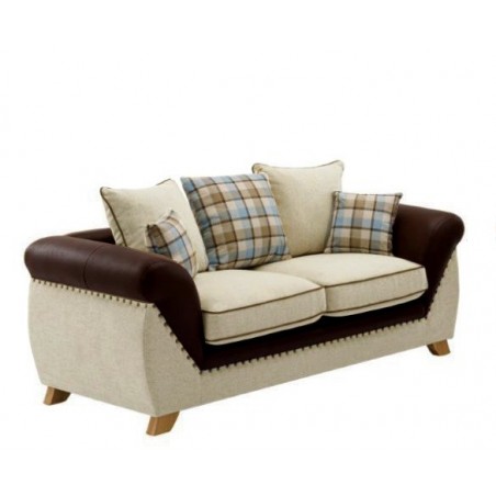 Set EVERLY, 2 sillones y mesa baja, polipropileno marrón, cojín beige