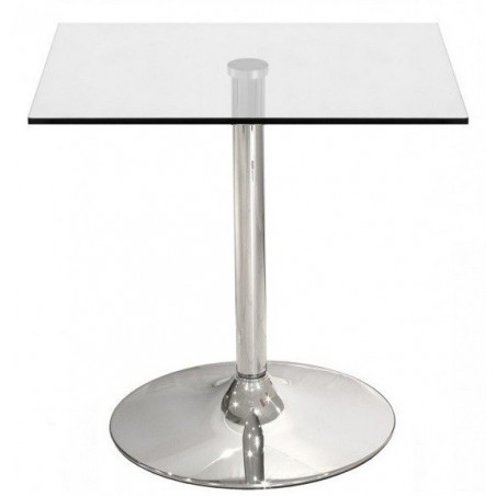 Mesa BERNIE 70C, cromada, cristal templado 70 x 70 cms