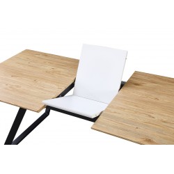 Mesa BÉRGAMO, extensible, metal, DM bilaminado,160 ~ 200x90 cms