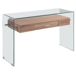 Consola MARILYN, madera, cristal, 120x40 cms