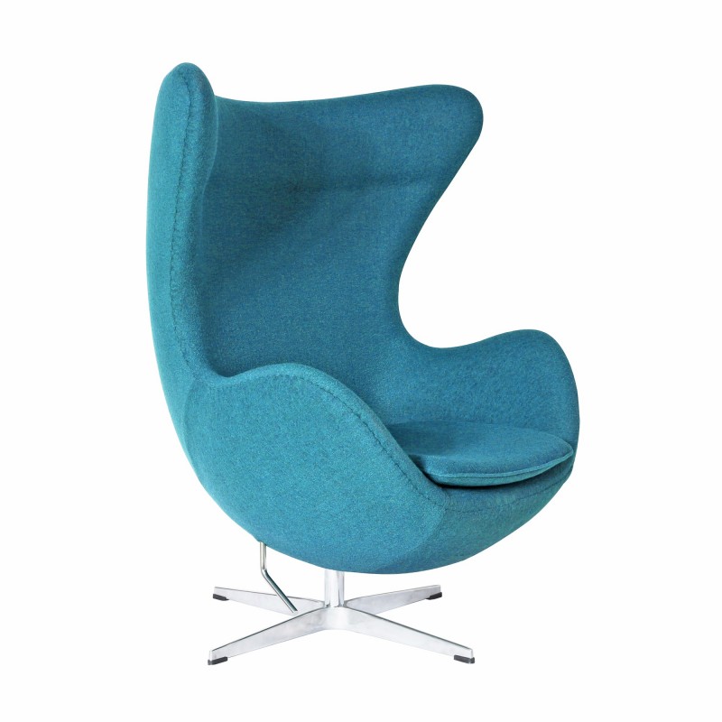 Sillón EG (TE), fibra de vidrio, basculante, tapizado cachemir turquesa