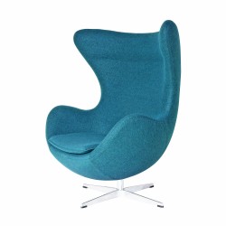 Sillón EG (TE), fibra de vidrio, basculante, tapizado cachemir turquesa