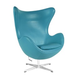 Sillón EG (TE), fibra de vidrio, basculante, tapizado similpiel turquesa