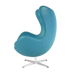 Sillón EG (TE), fibra de vidrio, basculante, tapizado similpiel turquesa