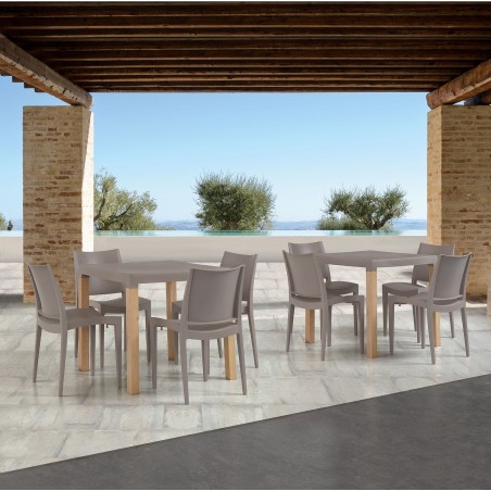 Base de mesa BAHIA, abatible, aluminio fundido, plata (Pack de 2 unidades)