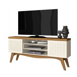 Mueble TV LIZ, blanco roto y coral, 160 cms.