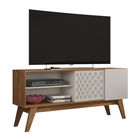 Mueble TV PREMIUM, matte y blanco roto, 150 cms.