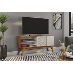 Mueble TV PREMIUM, matte y blanco roto, 150 cms.