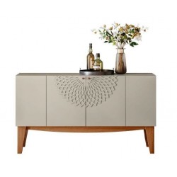 Buffet JADE, 4 puertas, blanco roto y cedro, 136 cms.