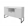 Buffet TOKYO, metal negro, 2 puertas y cajón, MDP color blanco, 135 cms.