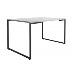 Mesa PORTO 135, metal negro, tapa MDP color blanco, 135 x 90 cms