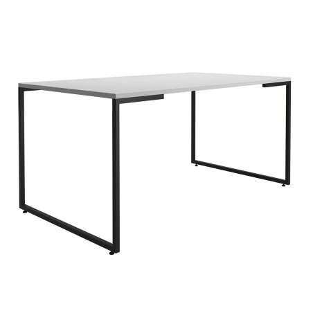 Mesa PORTO 160, metal negro, tapa MDP color blanco, 160 x 90 cms