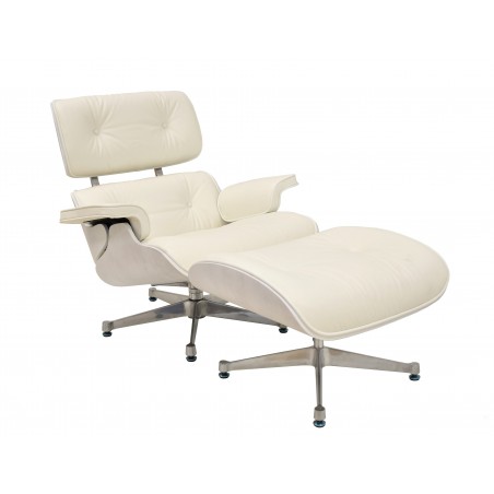 Mesa DORA, madera, cristal, roble y blanco roto, 170x90 cms