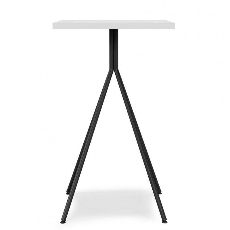 Mesa BISTRÓ, alta, metal negro, tapa de MDP color blanco, 60 x 60 cms