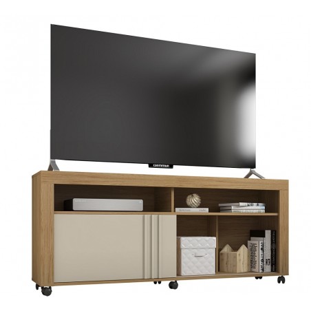 Mueble TV NEW JOY, buriti y blanco roto, 160 cms.