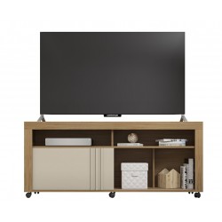 Mueble TV NEW JOY, buriti y blanco roto, 160 cms.