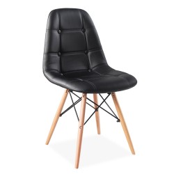 Silla TOWER, cromada, polipropileno negro* (Pack de 4 unidades)