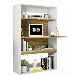 Armario SPAIN, multiusos, alto, MDP blanco y miel, 90x36x140 cms