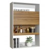 Armario SPAIN, multiusos, alto, MDP blanco y miel, 90x36x140 cms