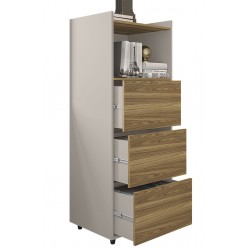 Cómoda PEGASUS, MDP buriti y blanco roto, 136 x 45 x 117,5 cms